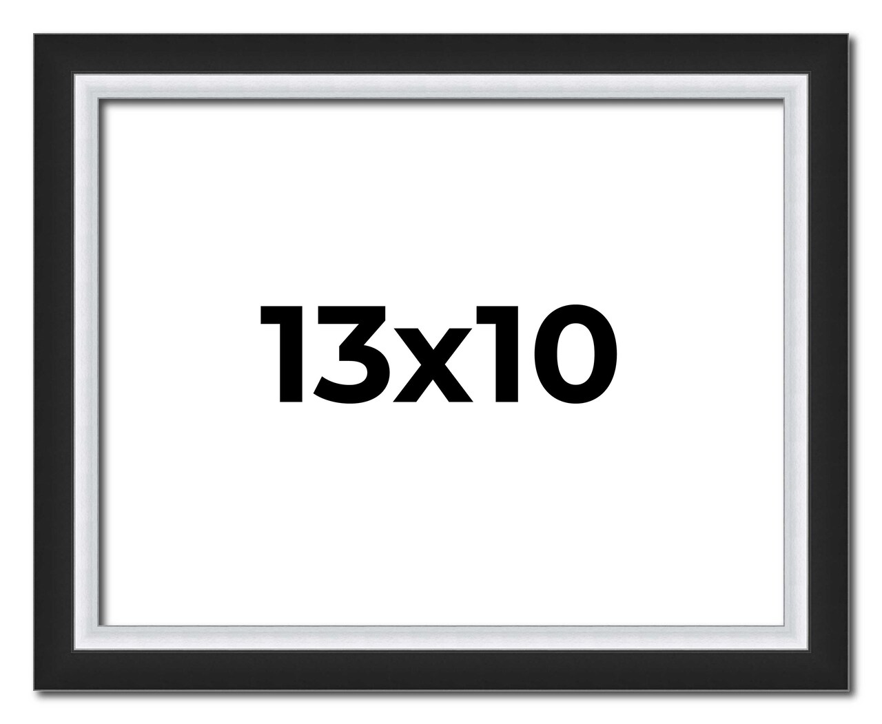 Photo Size Flat Silver Picture Frame - UV Acrylic, Foam Board Backing, Hanging Hardware